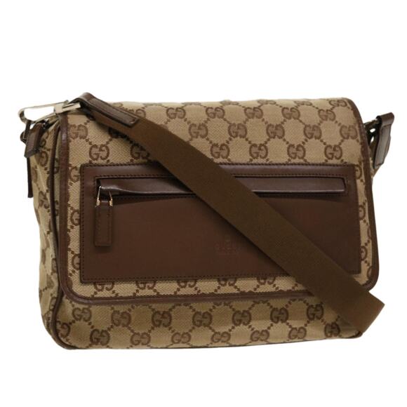 GUCCI GG Canvas Shoulder Bag Beige - Picture 1 of 13